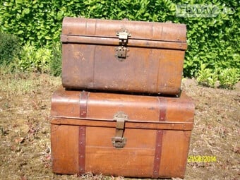 2 tin storage trunks