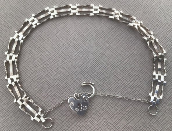 St. Leonards-On-Sea Sterling silver gate bracelet