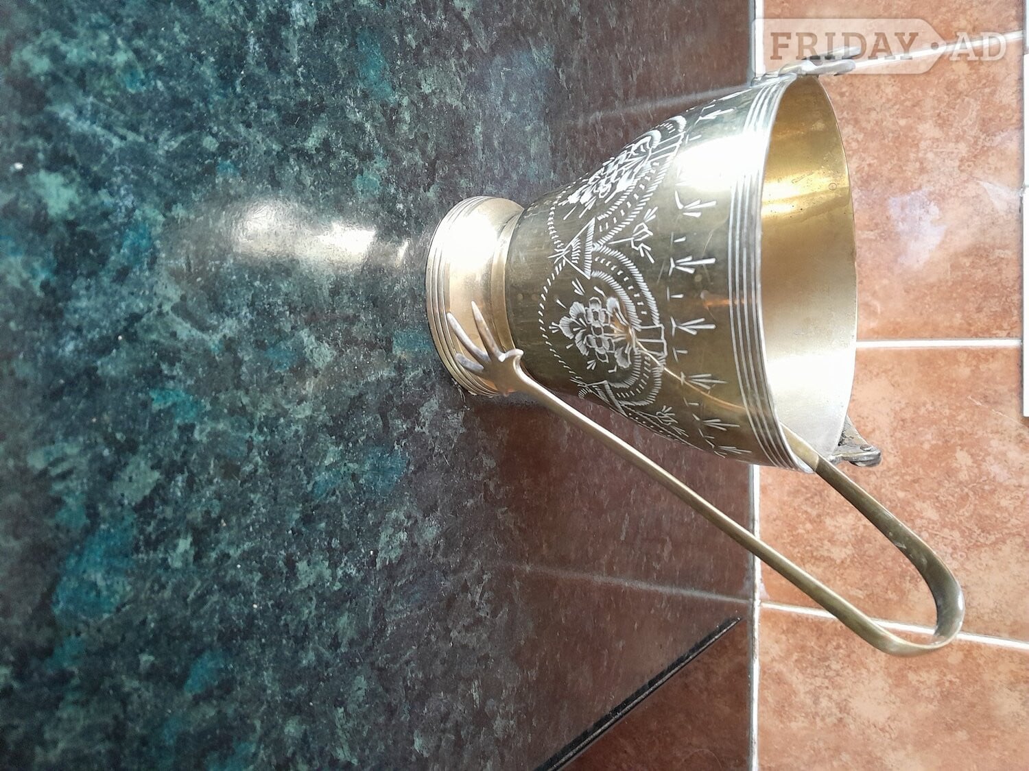 Bexhill-On-Sea Vintage Ice bucket with Tongs