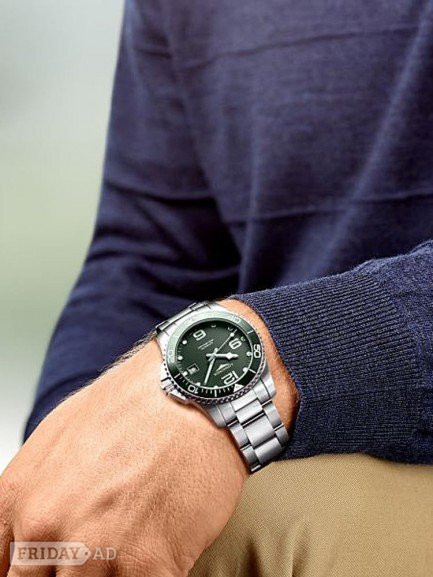 Longines Mens HydroConquest Automatic Watch L3.781.3.06.7 - Clothing, Footwear & Accessories