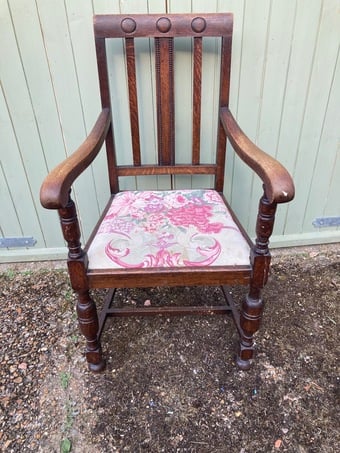 Pair Carver Dining Chairs - Solid Wood - Ideal for rennovation