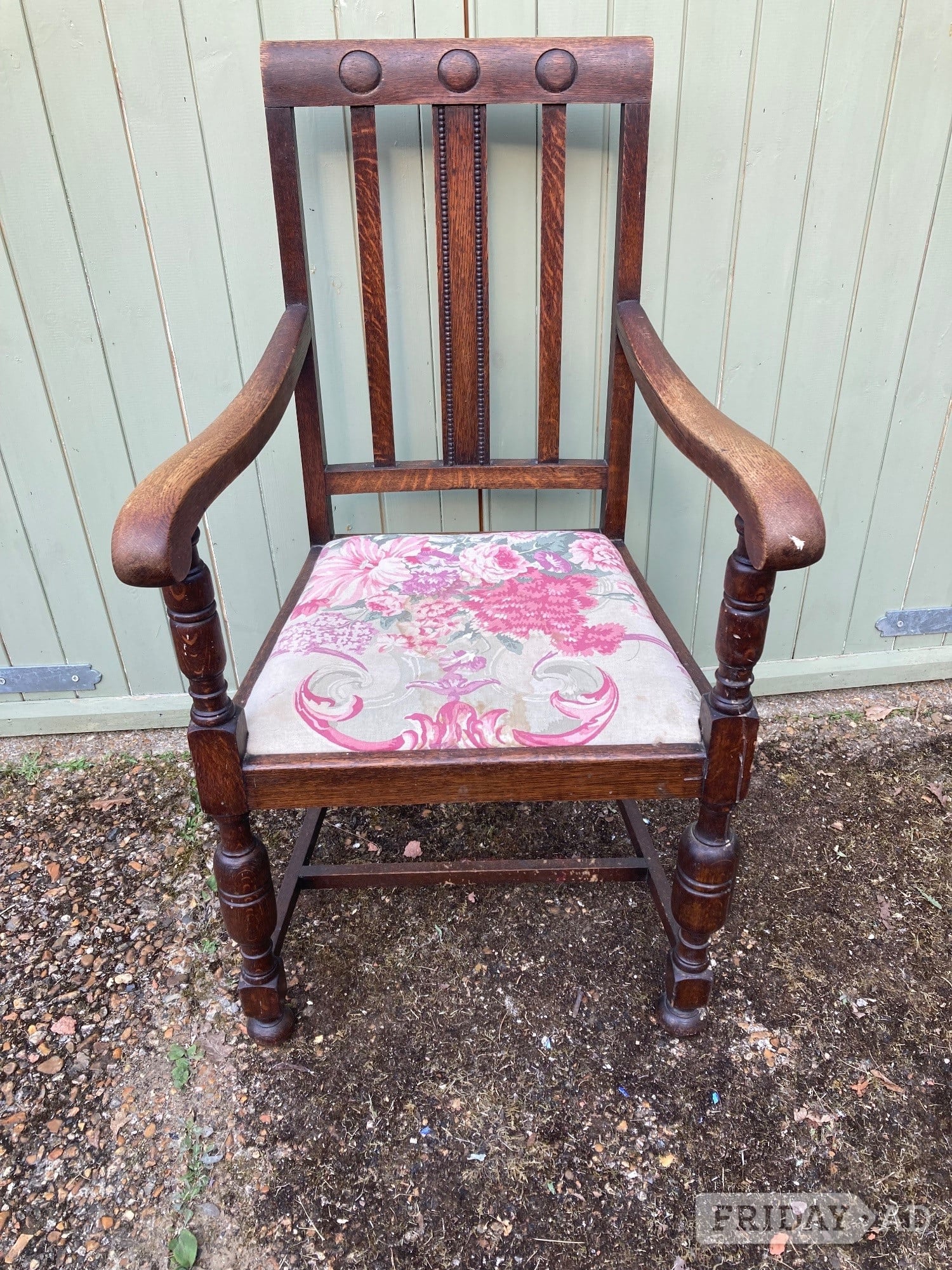 Pair Carver Dining Chairs - Solid Wood - Ideal for rennovation in Haywards Heath