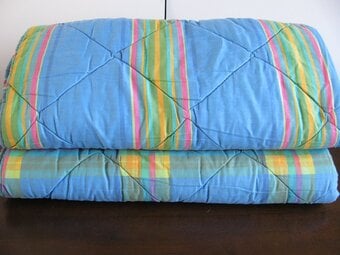 American Dorm Single Reversible Blue Check Quilts - Ex. Stock