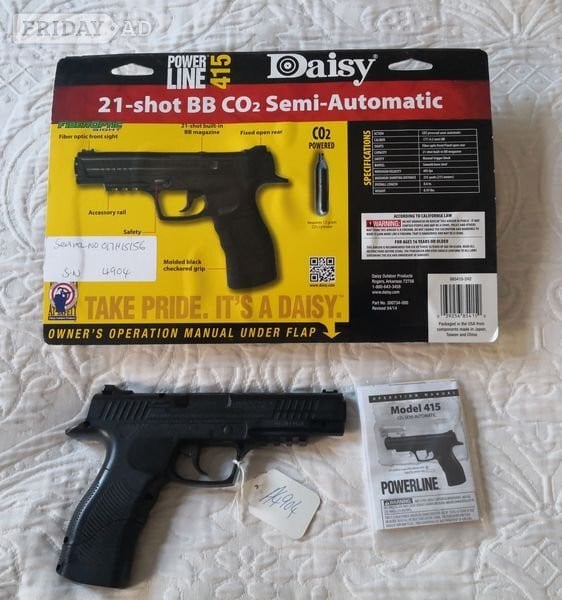 Daisy Model 415 CO2 Pistol Kit – 4.5mm BB Repeater Air Pistol. 