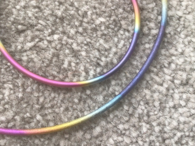 Titanium rainbow necklace and bangle