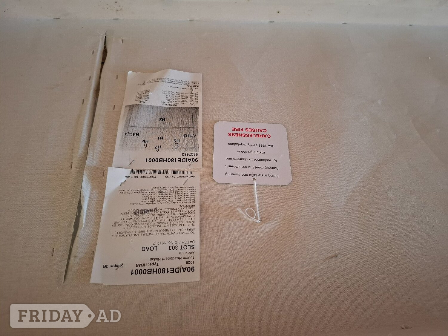 Grey Superking headboard