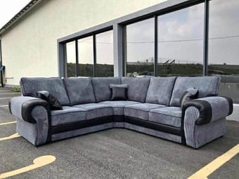 🔥 Grey & Black Corner Sofa | Premium Quality | Same Day Delivery