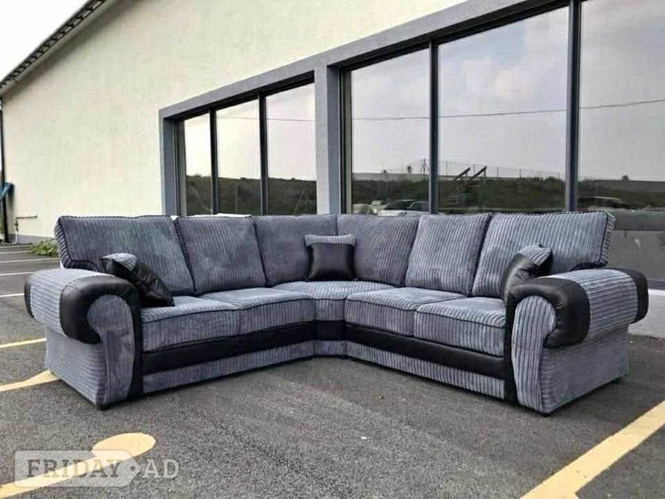 🔥 Grey & Black Corner Sofa | Premium Quality | Same Day Delivery in Kidderminster