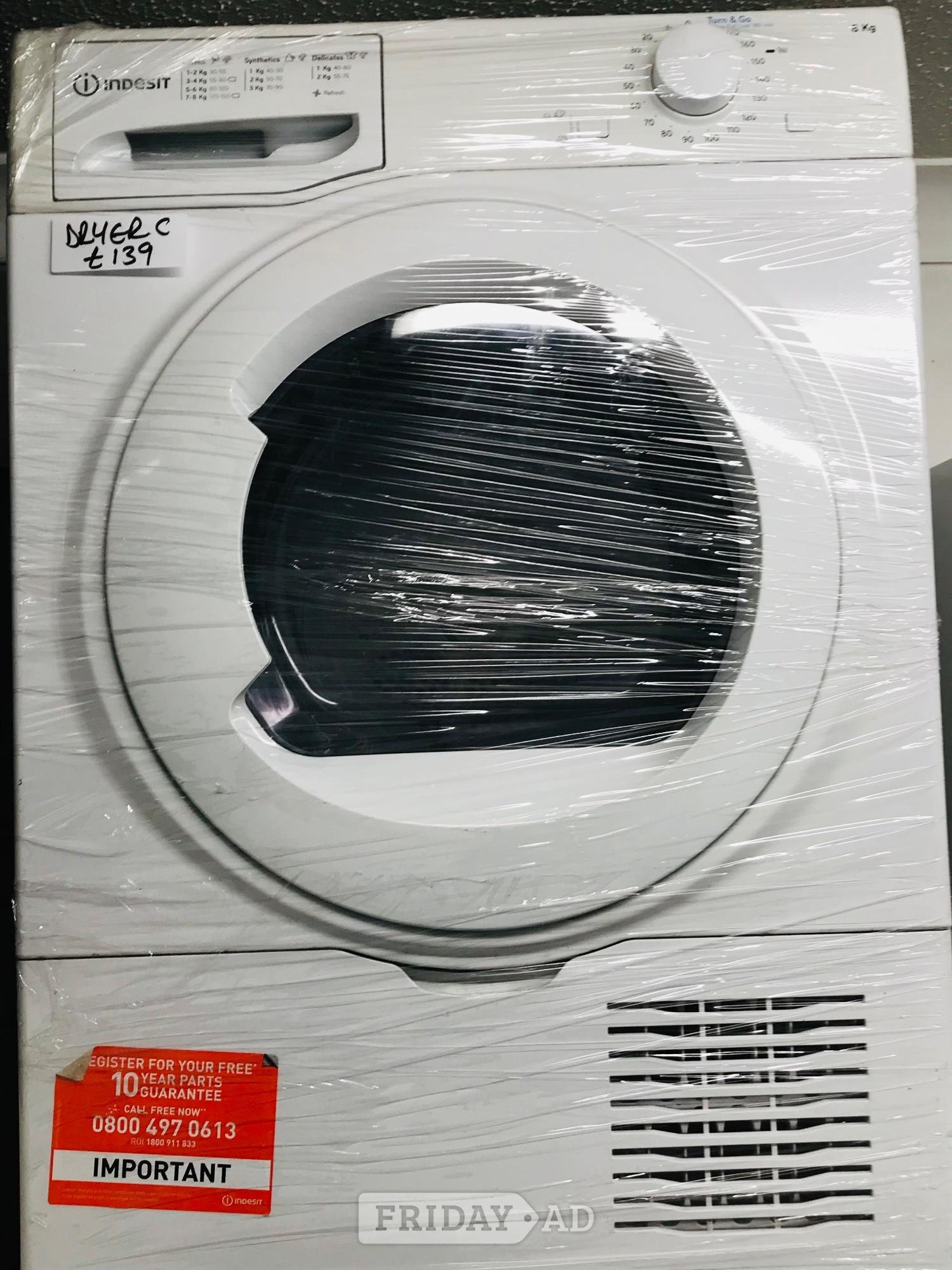 Indesit 8kg condenser dryer like new  in Cambridge