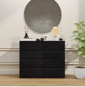 MALVERN 8 DRAWER CHEST - BLACK