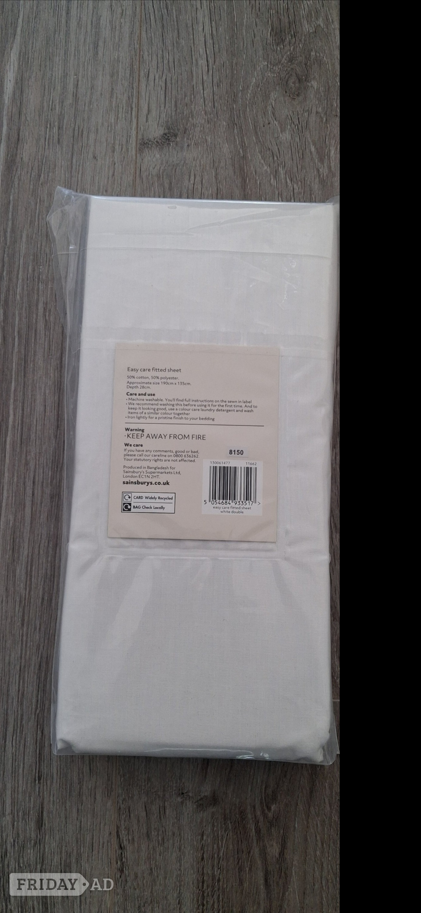 Brand New White Double Fitted Sheet