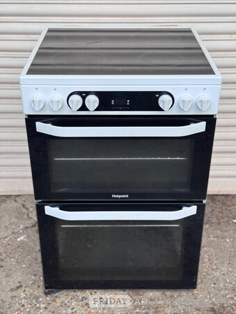 Hotpoint electric cooker 60cm ceramic double oven 3 months warran