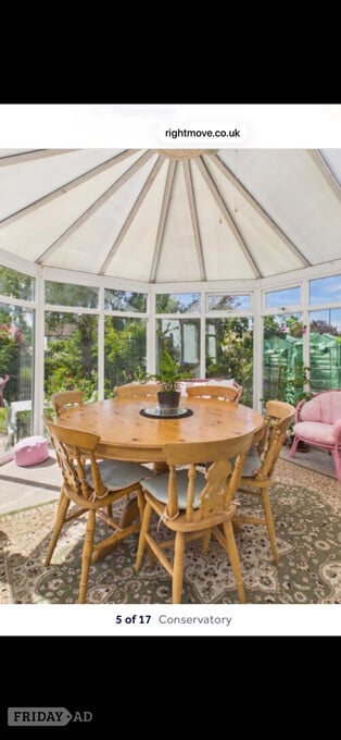 Large round solid pine pedestal Dining table and  six chairs 
