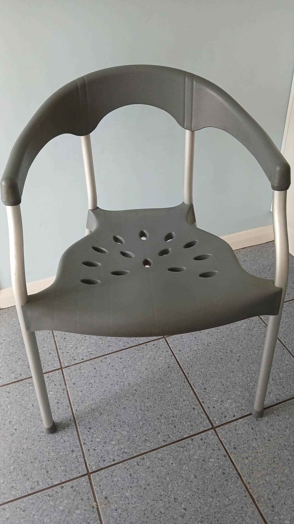 4x New Grey Indoor/Outdoor Stacking Chairs, Ideal for Coast - Furniture in Seaford