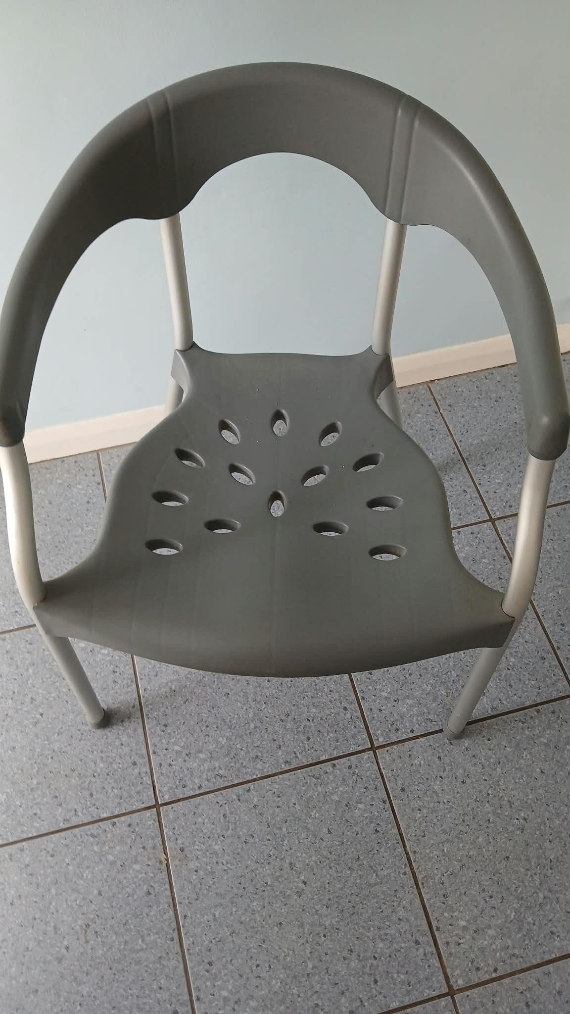 4x New Grey Indoor/Outdoor Stacking Chairs, Ideal for Coast