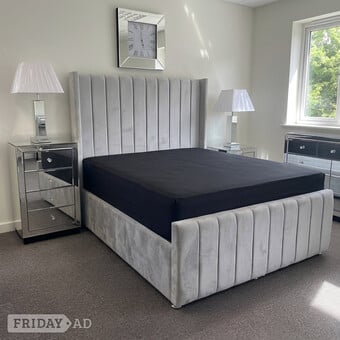 Grey Double/King Size Bed & Mattress For Sale !!