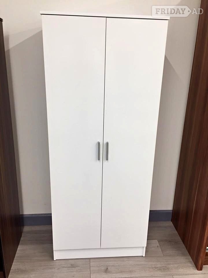White 2 Dioor Wardrobe with Shelves and Drawers in London