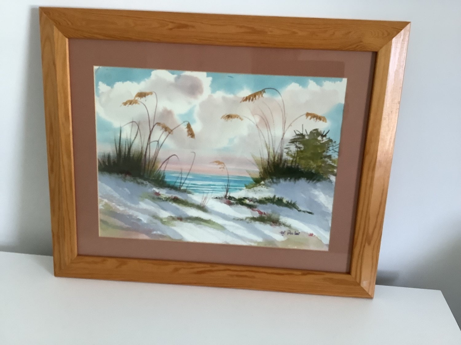 Pine framed beach pictures 