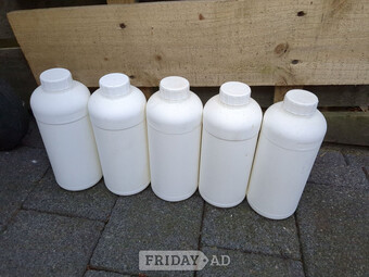 5 x 1 Litre Polythene Bottles - Used but Clean