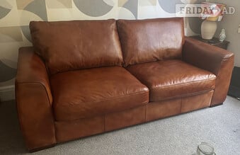 Real Leather 3 seater Sofa 