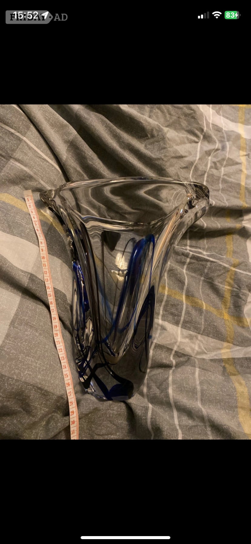 Vintage Glass Vase Kristalunie Maastricht Max Verboeket 