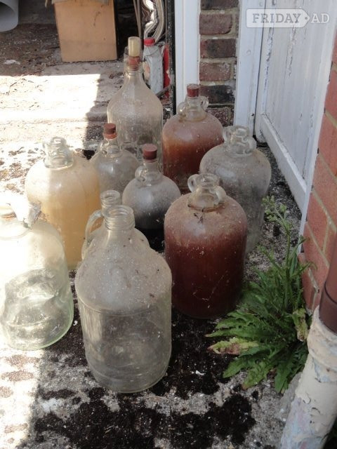 Home Brewing Vintage Glass Demijohns. Job lot