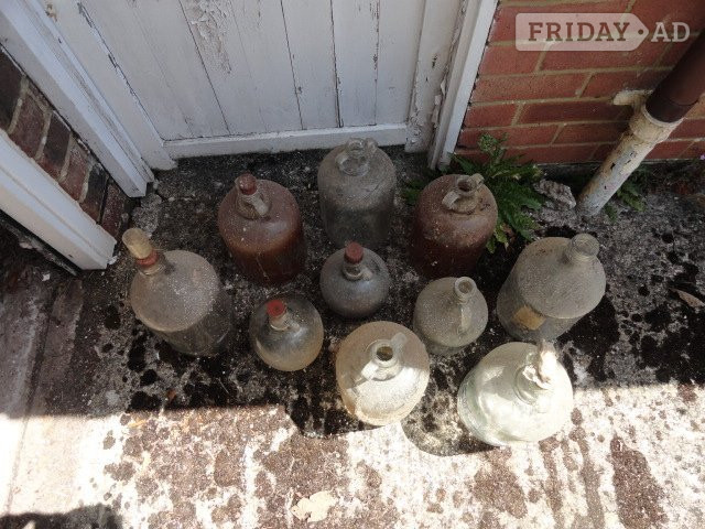 Lancing Home Brewing Vintage Glass Demijohns. Job lot