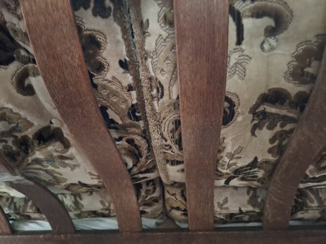 TWO SEAT WOOD FRAMED COTTAGE STYLE SOFA  buyer collects