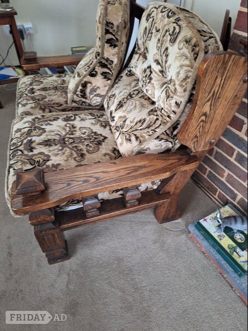 Pevensey TWO SEAT WOOD FRAMED SOFA  FREE TO COLLECT