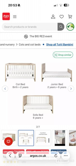 Cot/ junior bed 