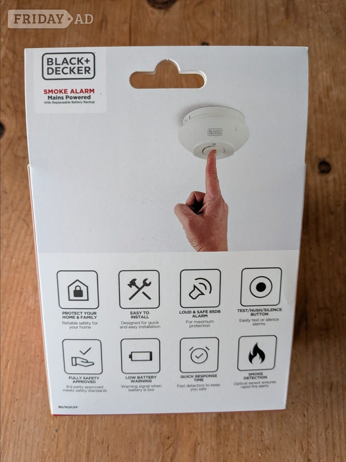 2 Brand new boxed Black and Decker mains powered smoke alarms 