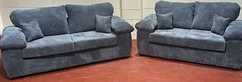 LILY 2&1 SOFAS IN GREY JUMBO CORD FABRIC