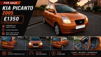 Kia Picanto 2005 – £1350 ONO  Clean and reliable little car