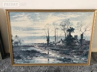 Country Landscape Picture With Gold Coloured Frame