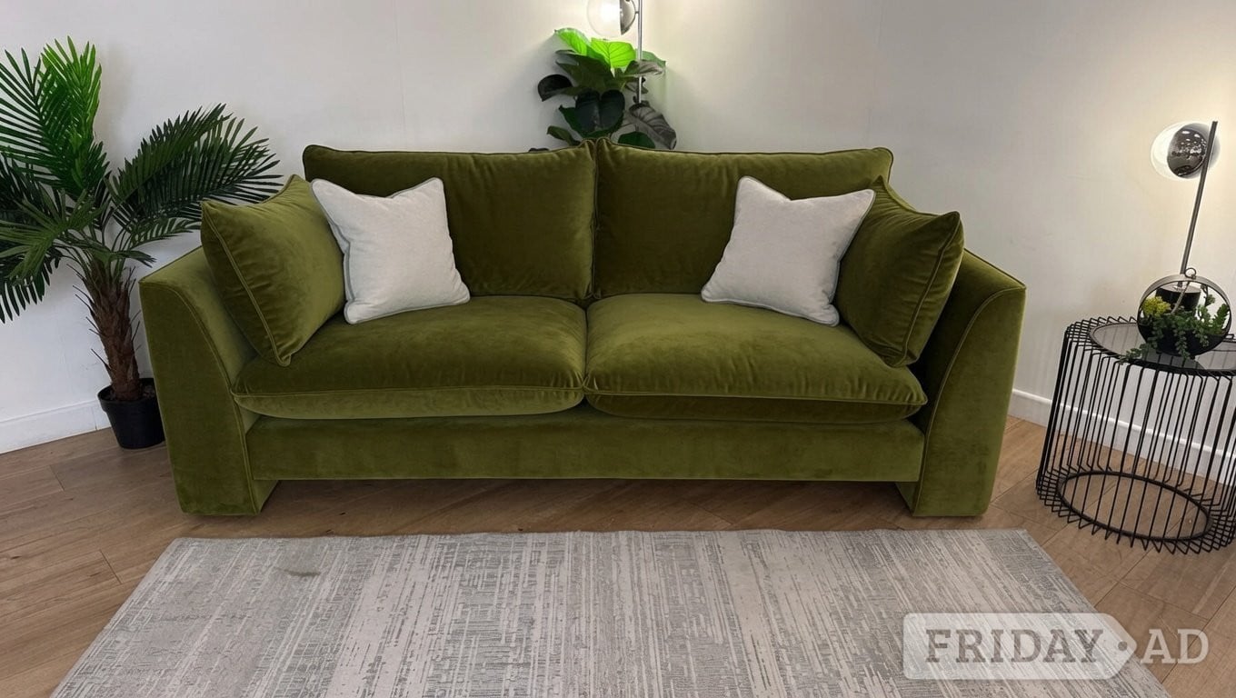 Luxury Olive Green 2 Seater Sofa - Plush & Modern in Liverpool