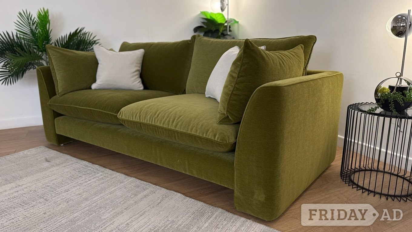 Luxury Olive Green 2 Seater Sofa - Plush & Modern