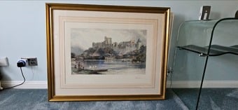 Large Framed Landscape Etching of Windsor Castle, David R E Law