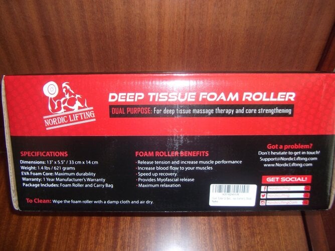 NORDIC LIFTING Massage Deep Tissue Spiky Foam Roller Black