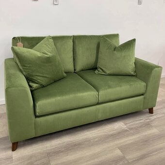 Olive Green Velvet 3 Seater Sofa
