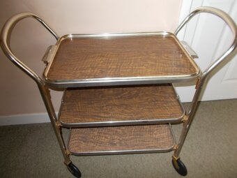 Retro hostess / tea trolley on wheels.