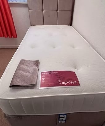 SINGLE D/V EMPEROR 1000 POCKET MATTRESS WITH2 DRAWERS BASE & HB 