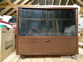 television/video cabinet with glass doors
