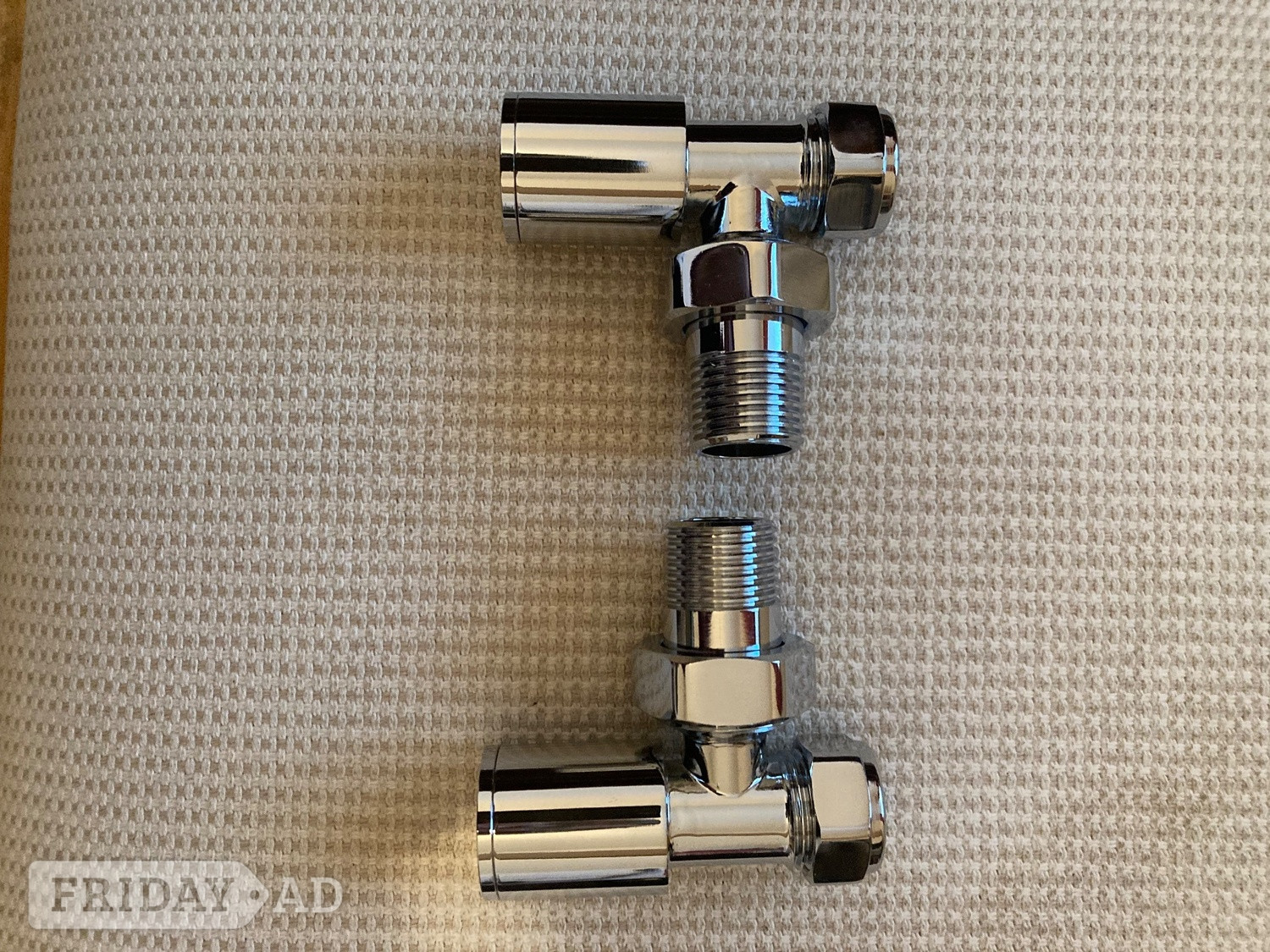 Brand new heated towel rail and valves