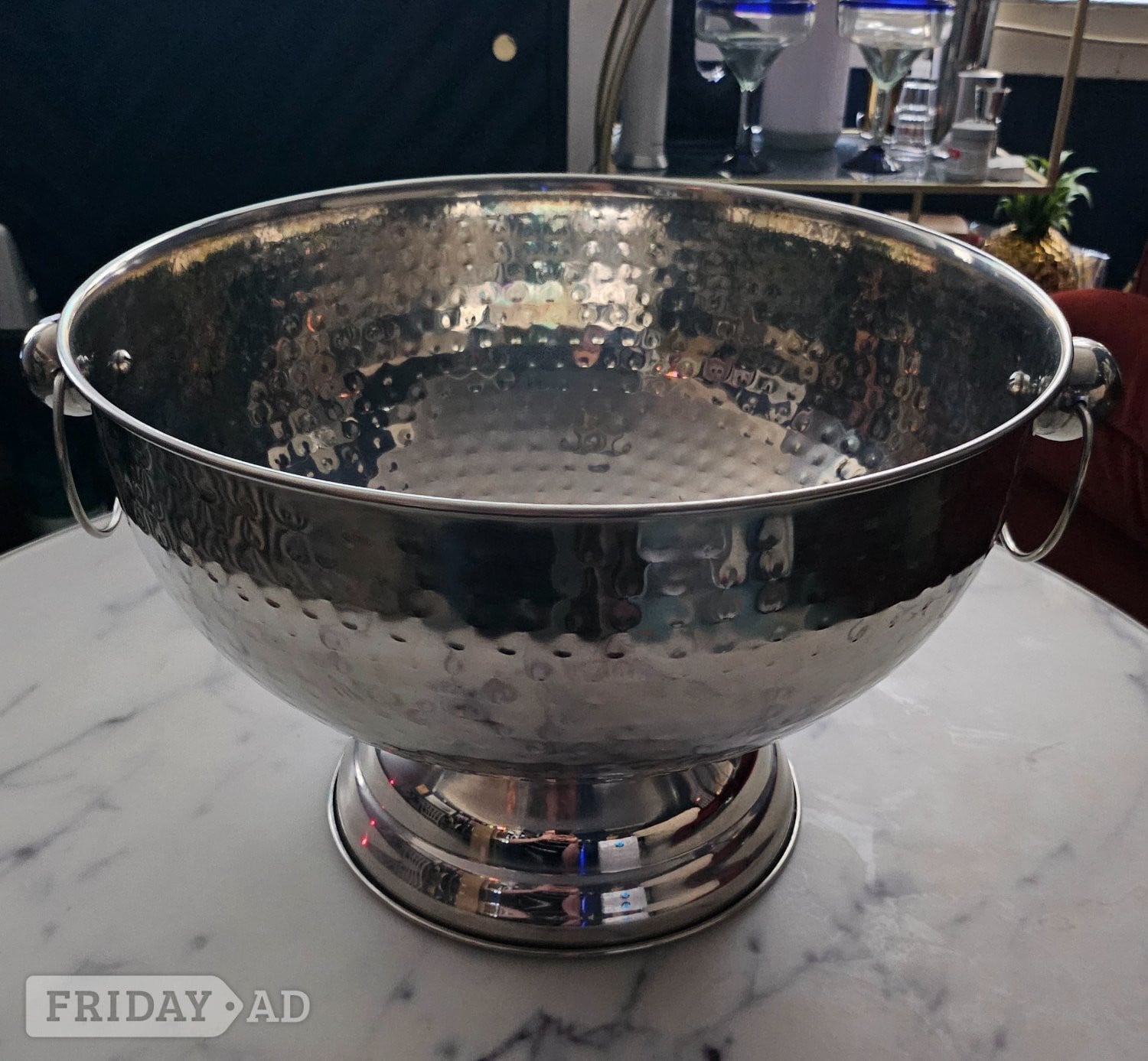  Hammered Stainless Steel Champagne/ice/beer bucket