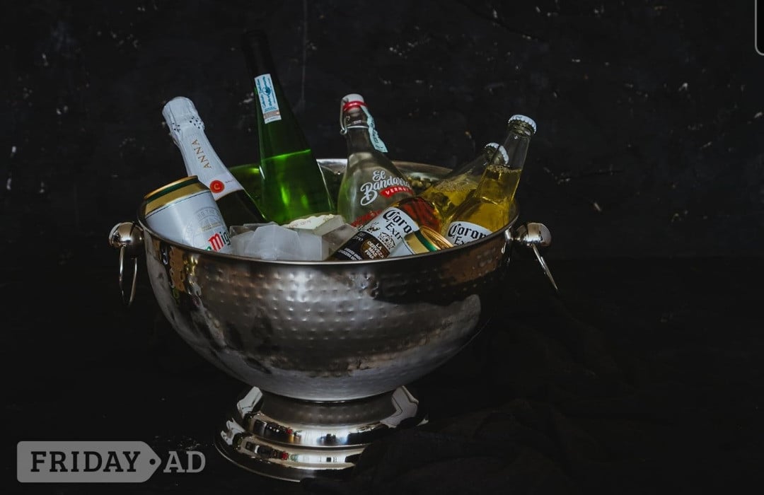  Hammered Stainless Steel Champagne/ice/beer bucket - Home Decor