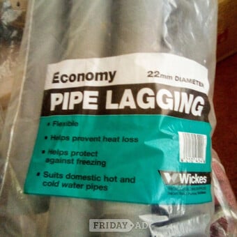 Pipe lagging 7 & 1/2 pieces 22mm brand new