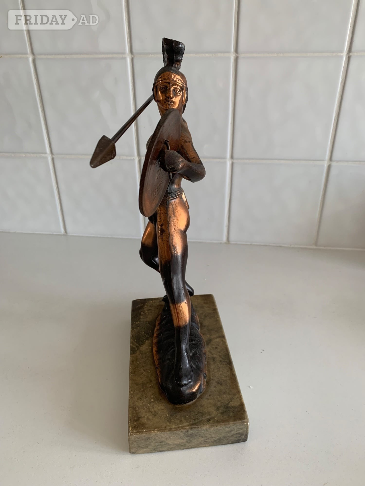 Peacehaven Stunning Bronze EFFECT REPLICA of Ancient Greek Warrior Leonides.