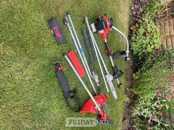 Combined hedge cutter, pole chainsaw, strimmer, brush cutter
