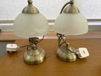 2 brass Color side lamps