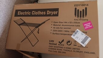 Electric clothes dryer (not a tumbler dryer)